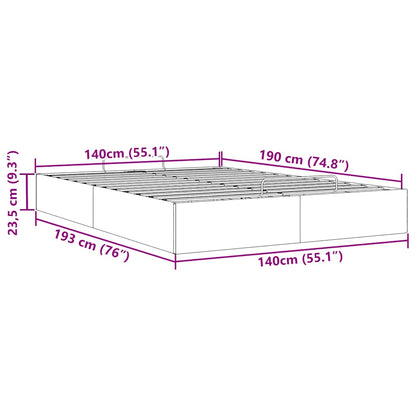 Cadre de lit ottoman sans matelas crème 140x190 cm tissu