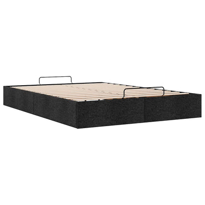 Cadre de lit ottoman sans matelas noir 140x200 cm tissu