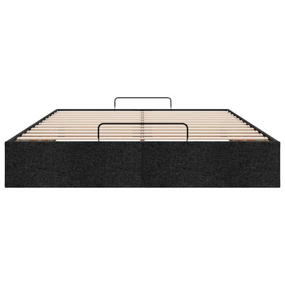 Cadre de lit ottoman sans matelas noir 140x200 cm tissu