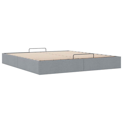 Cadre de lit ottoman sans matelas gris clair 160x200 cm tissu