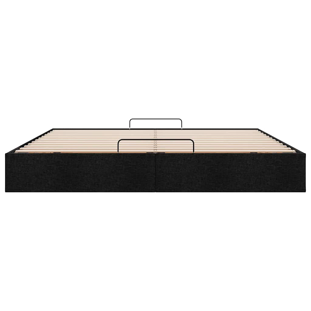 Cadre de lit ottoman sans matelas noir 160x200 cm tissu