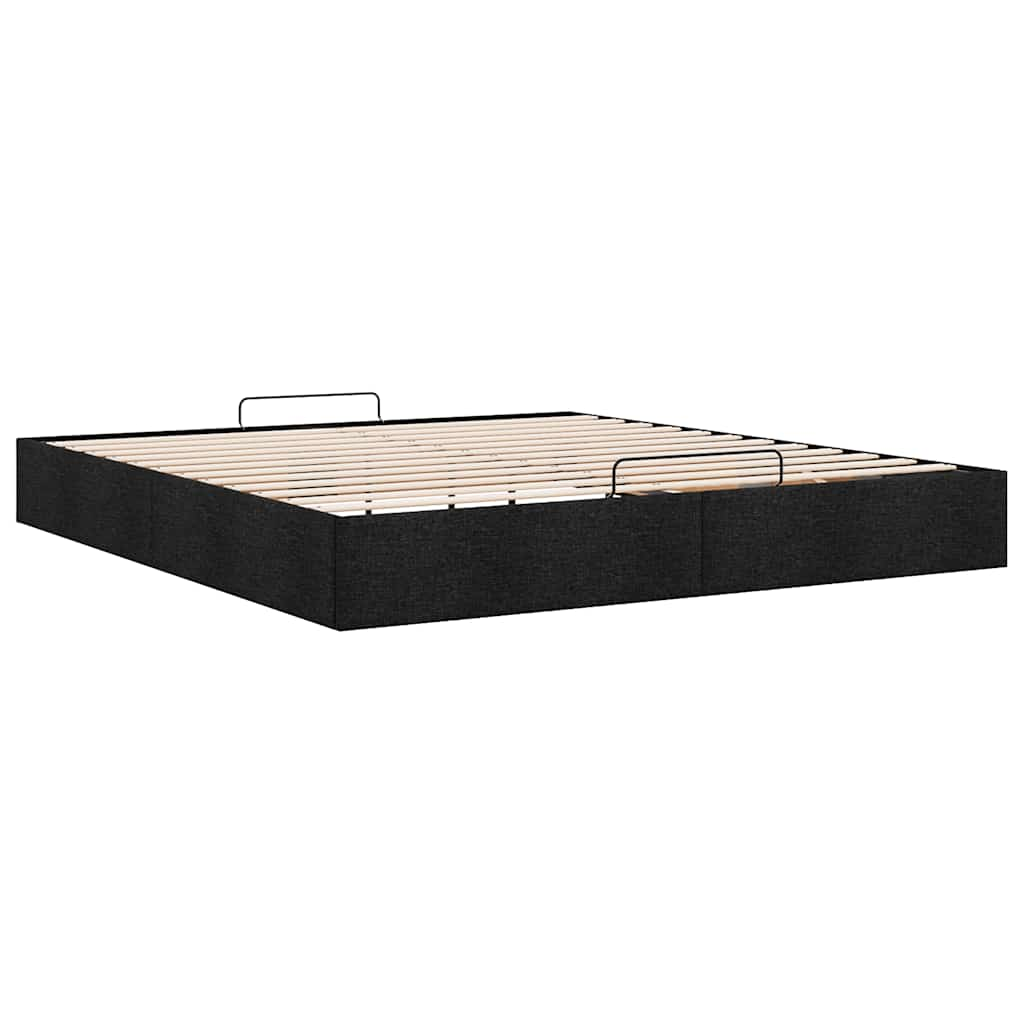 Cadre de lit ottoman sans matelas noir 160x200 cm tissu