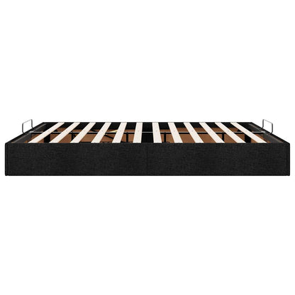 Cadre de lit ottoman sans matelas noir 160x200 cm tissu