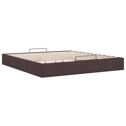 Cadre de lit ottoman sans matelas marron foncé 160x200 cm tissu