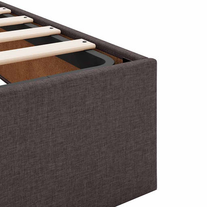 Cadre de lit ottoman sans matelas marron foncé 160x200 cm tissu