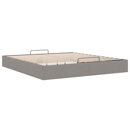 Cadre de lit ottoman sans matelas taupe 160x200 cm tissu