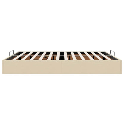 Cadre de lit ottoman sans matelas crème 160x200 cm tissu