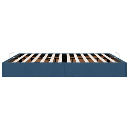 Cadre de lit ottoman sans matelas bleu 160x200 cm tissu