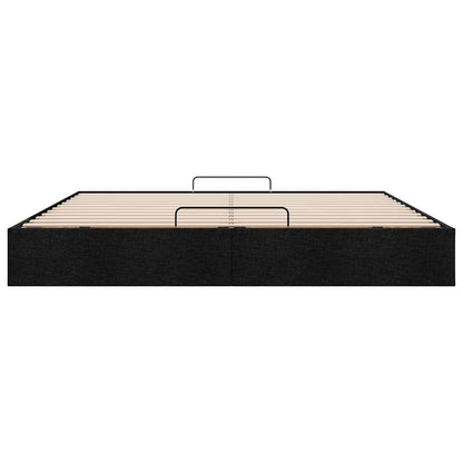 Cadre de lit ottoman sans matelas noir 180x200 cm tissu