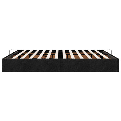 Cadre de lit ottoman sans matelas noir 180x200 cm tissu