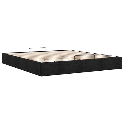 Cadre de lit ottoman sans matelas noir 180x200 cm tissu