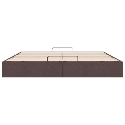 Cadre de lit ottoman sans matelas marron foncé 180x200 cm tissu