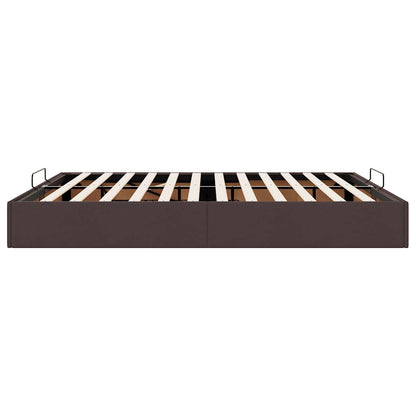 Cadre de lit ottoman sans matelas marron foncé 180x200 cm tissu