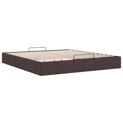 Cadre de lit ottoman sans matelas marron foncé 180x200 cm tissu