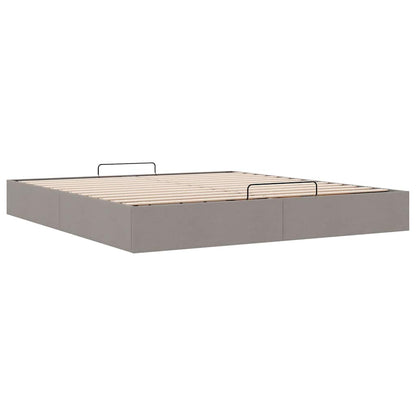 Cadre de lit ottoman sans matelas taupe 180x200 cm tissu