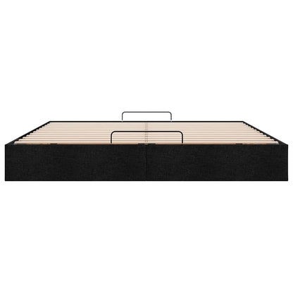 Cadre de lit ottoman sans matelas noir 200x200 cm tissu