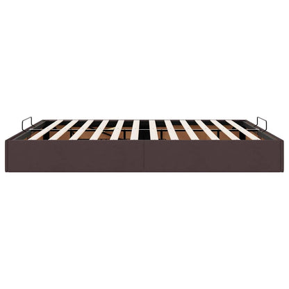 Cadre de lit ottoman sans matelas marron foncé 200x200 cm tissu