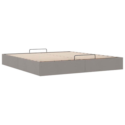 Cadre de lit ottoman sans matelas taupe 200x200 cm tissu