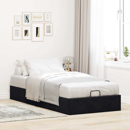 Cadre de lit ottoman sans matelas noir 80x200 cm velours