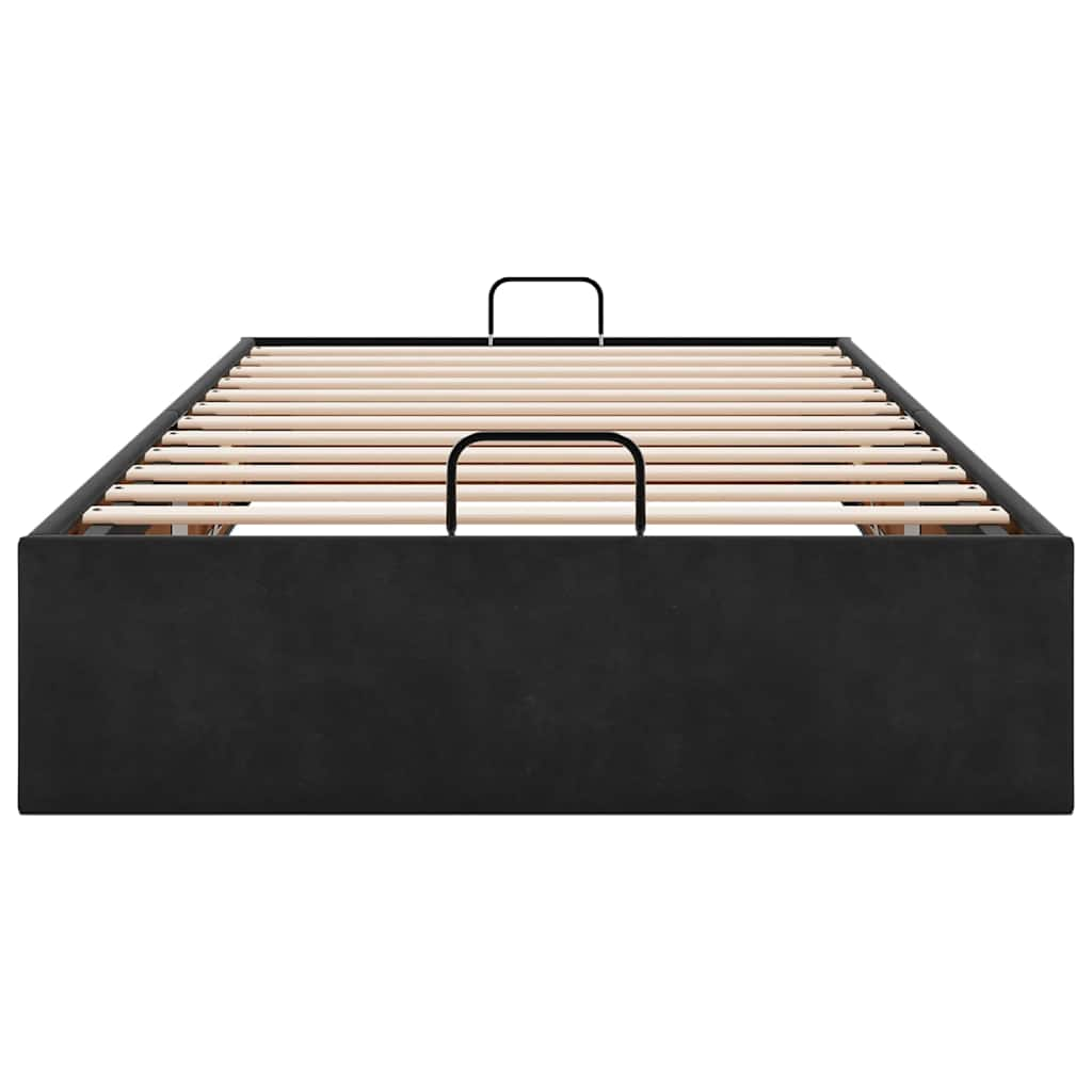 Cadre de lit ottoman sans matelas noir 80x200 cm velours