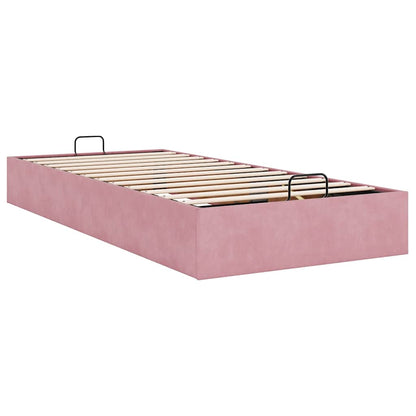 Cadre de lit ottoman sans matelas rose 80x200 cm velours