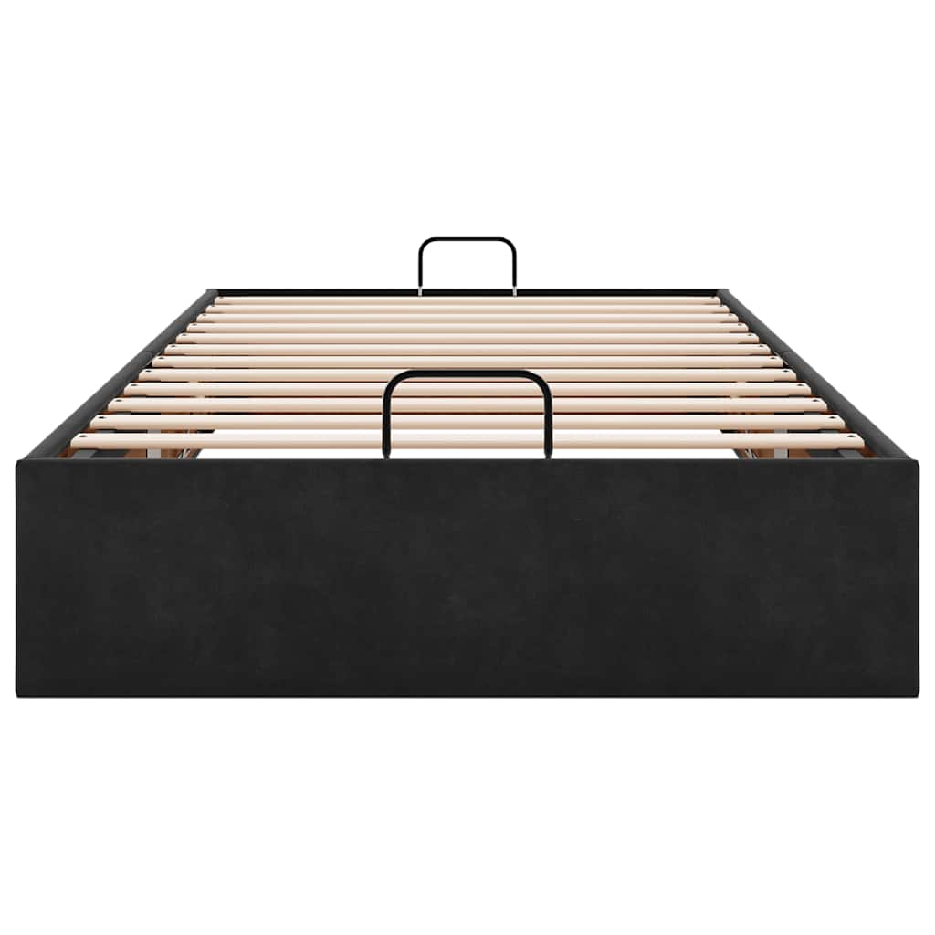 Cadre de lit ottoman sans matelas noir 90x190 cm velours