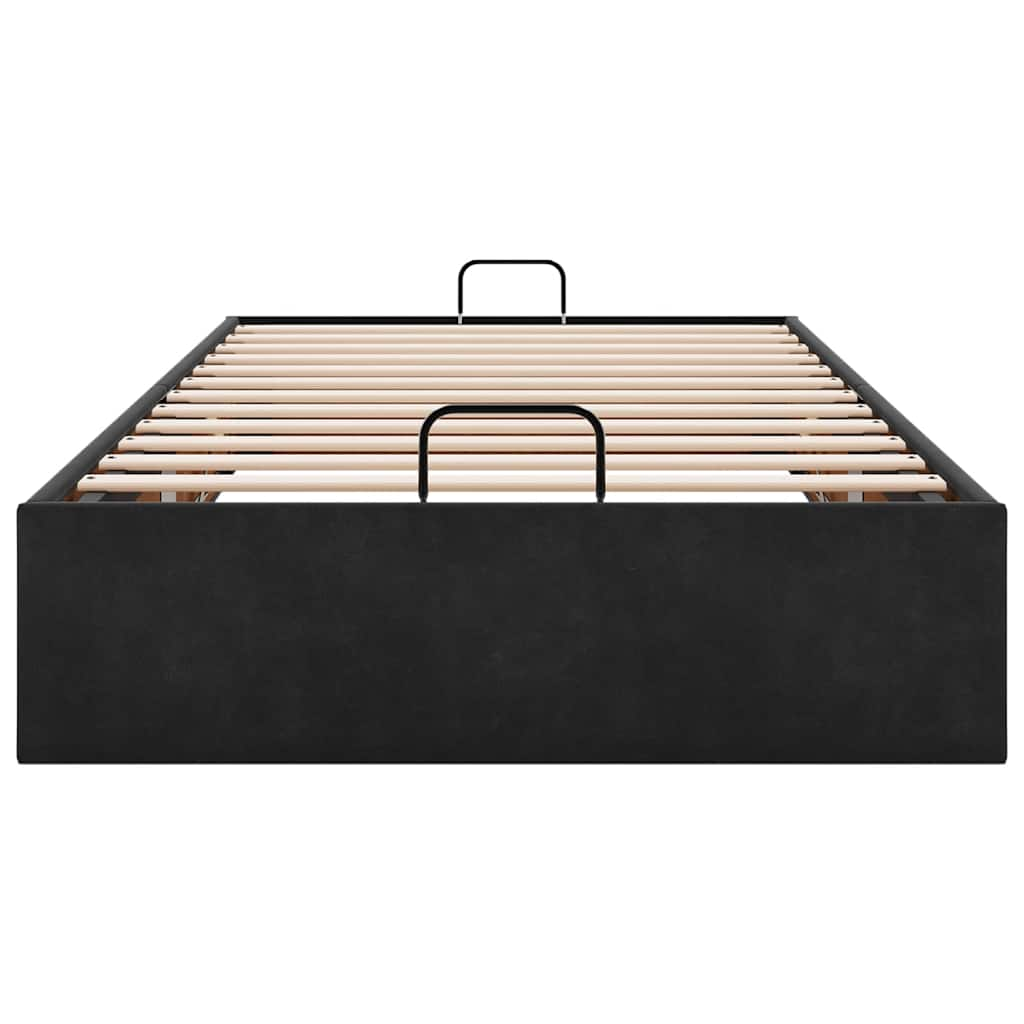 Cadre de lit ottoman sans matelas noir 90x200 cm velours