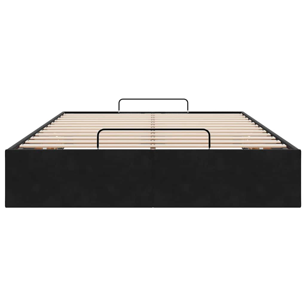 Cadre de lit ottoman sans matelas noir 120x190 cm velours