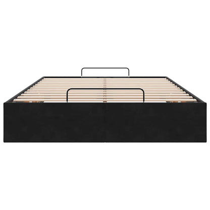 Cadre de lit ottoman sans matelas noir 120x190 cm velours