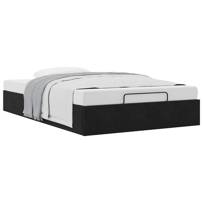 Cadre de lit ottoman sans matelas noir 120x200 cm velours