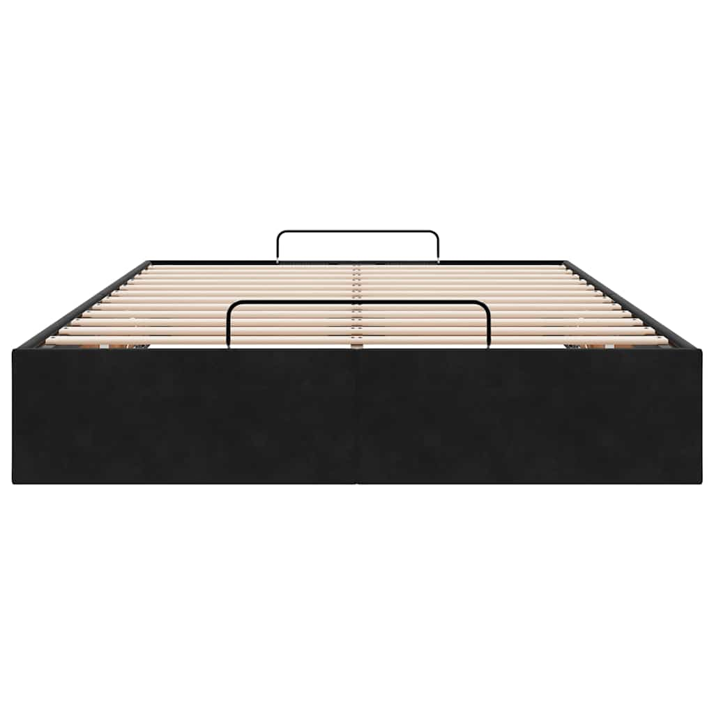 Cadre de lit ottoman sans matelas noir 120x200 cm velours