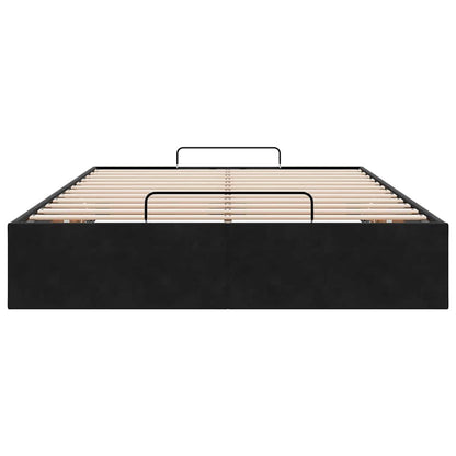 Cadre de lit ottoman sans matelas noir 120x200 cm velours