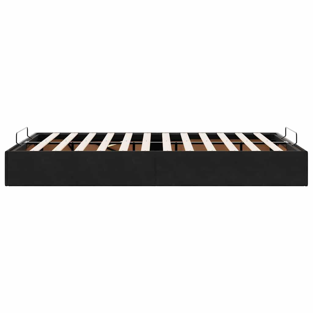 Cadre de lit ottoman sans matelas noir 120x200 cm velours