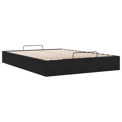 Cadre de lit ottoman sans matelas noir 140x190 cm velours