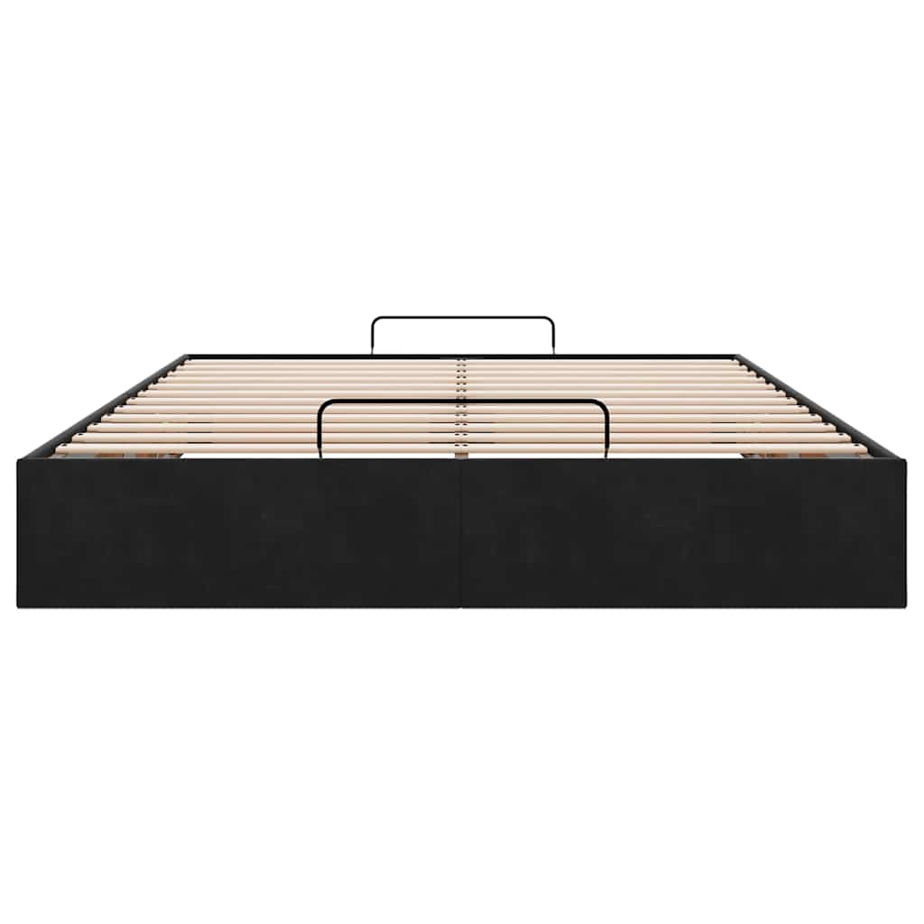 Cadre de lit ottoman sans matelas noir 140x200 cm velours