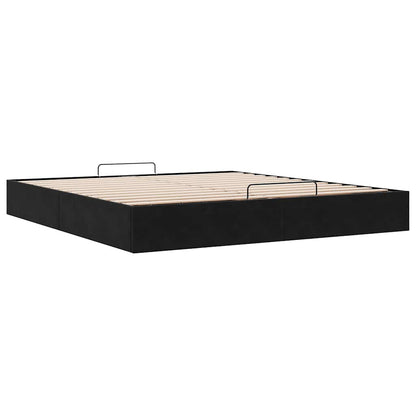 Cadre de lit ottoman sans matelas noir 160x200 cm velours