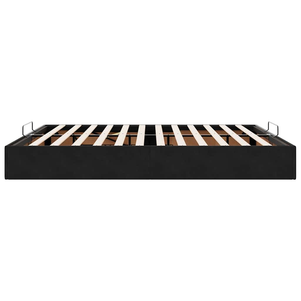 Cadre de lit ottoman sans matelas noir 160x200 cm velours