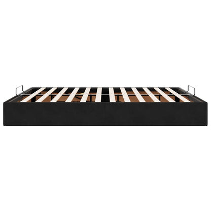 Cadre de lit ottoman sans matelas noir 160x200 cm velours