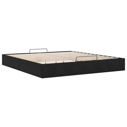 Cadre de lit ottoman sans matelas noir 160x200 cm velours