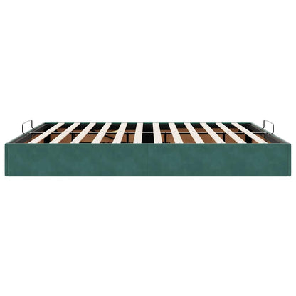 Cadre de lit ottoman sans matelas vert foncé 160x200 cm velours