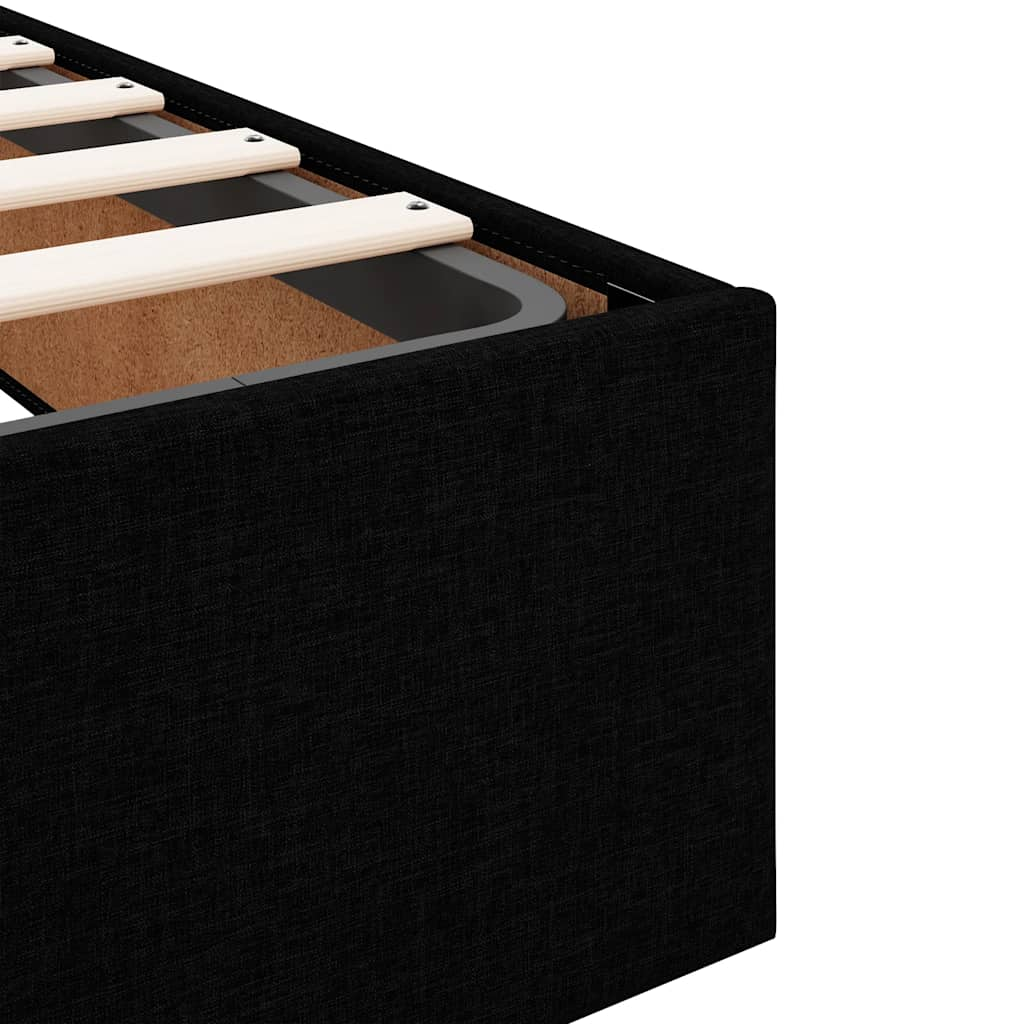 Cadre de lit ottoman avec matelas noir 180x200 cm velours