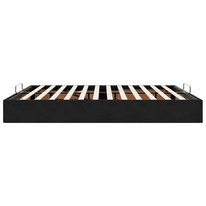 Cadre de lit ottoman sans matelas noir 200x200 cm velours