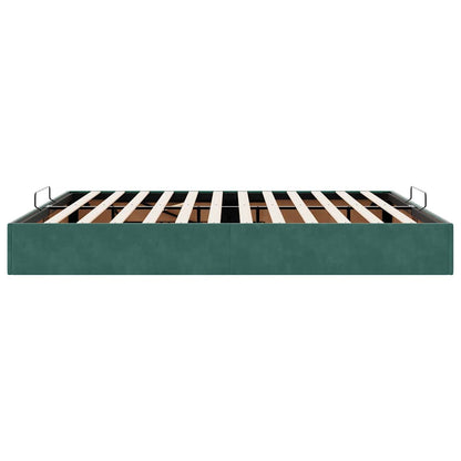 Cadre de lit ottoman sans matelas vert foncé 200x200 cm velours