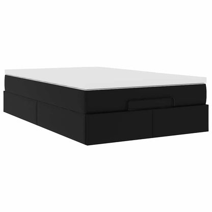 Cadre de lit ottoman avec matelas noir 120x190 cm similicuir