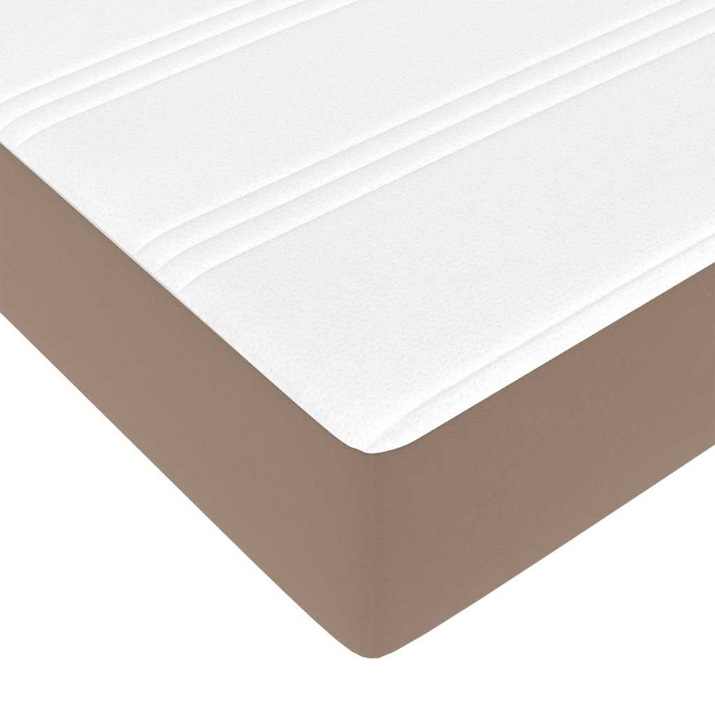 Cadre de lit ottoman et matelas cappuccino 120x190cm similicuir