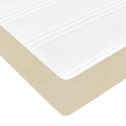 Cadre de lit ottoman avec matelas crème 90x200 cm tissu