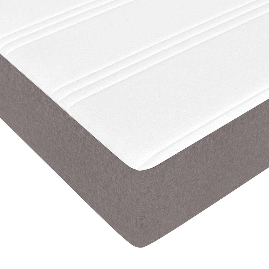 Cadre de lit ottoman avec matelas taupe 120x190 cm tissu