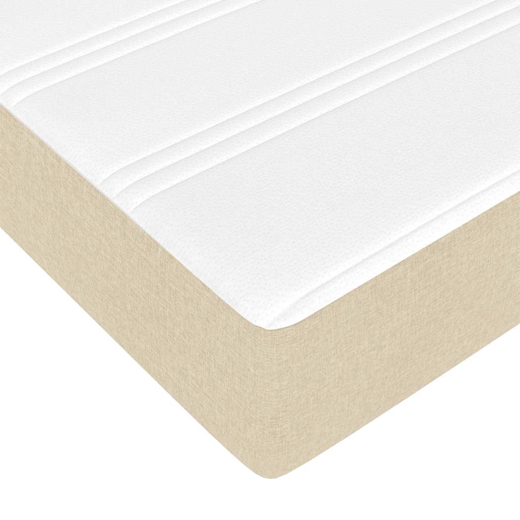 Cadre de lit ottoman avec matelas crème 120x190 cm tissu