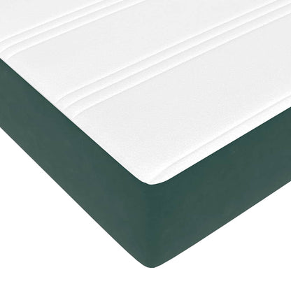 Cadre de lit ottoman avec matelas vert foncé 90x200 cm velours