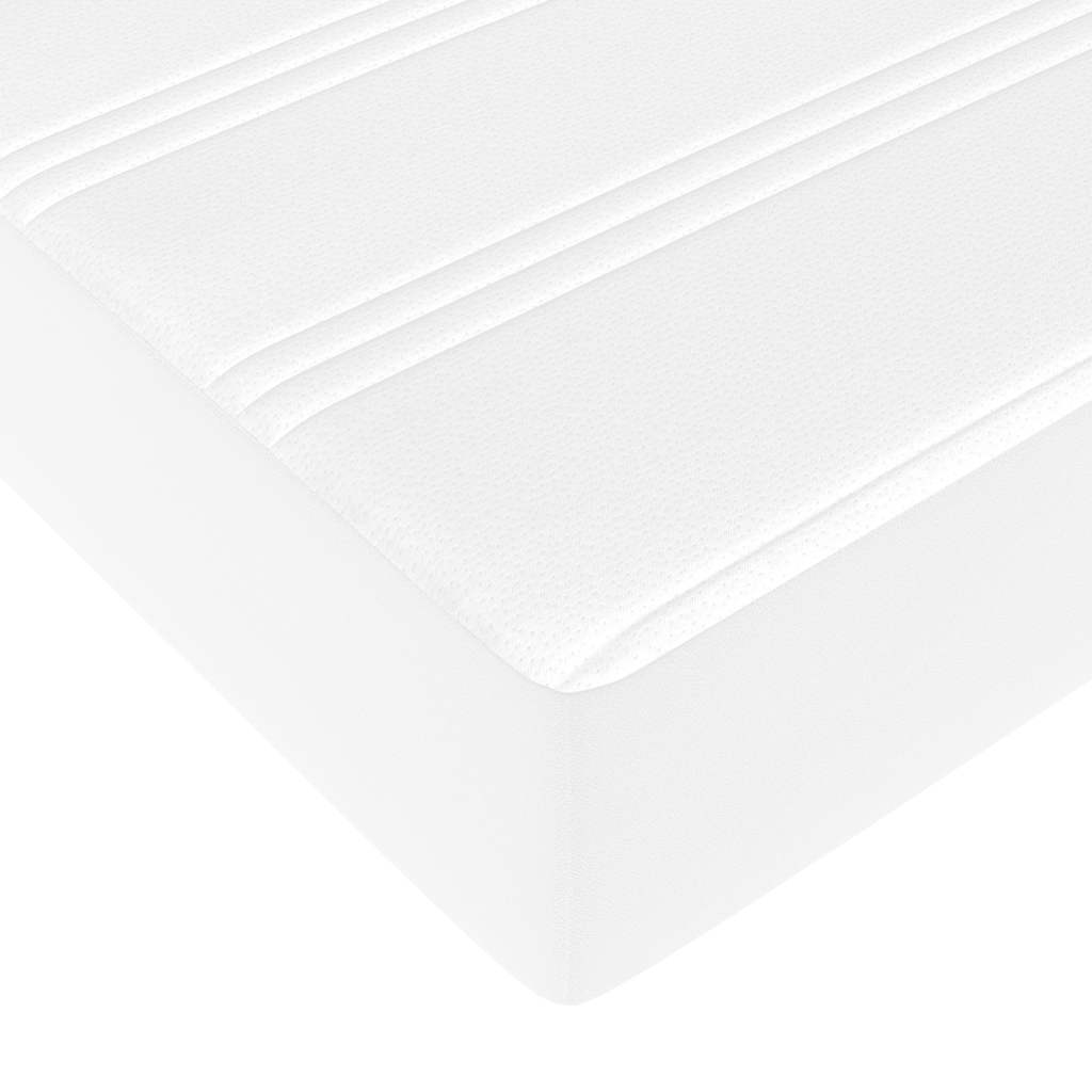 Cadre de lit ottoman avec matelas blanc 160x200 cm similicuir